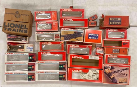 Group of Empty Lionel O Scale Model Train Boxes