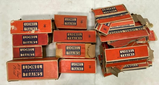 Group of Empty Lionel O Scale Model Train Boxes