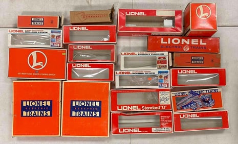 Group of Empty Lionel O Scale Model Train Boxes