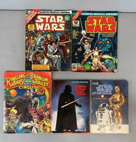Group of Star Wars Books and Comics