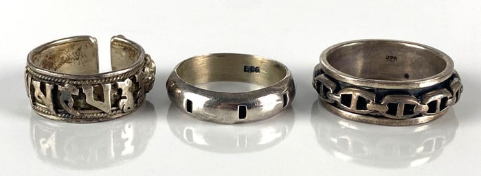 Group of 3 Sterling Silver Rings
