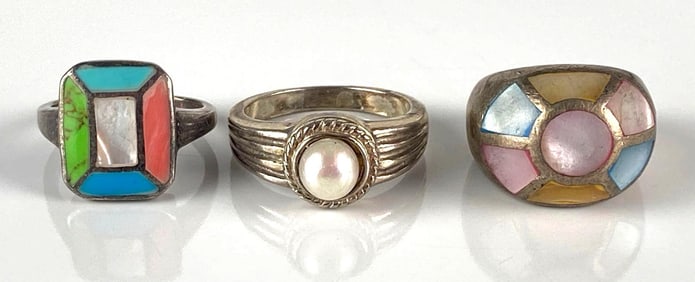 Group of 3 Sterling Silver Rings