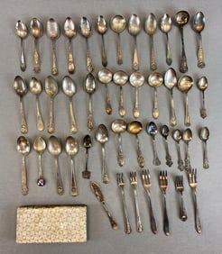 Group of 40+ Silver Plate Flatware and More