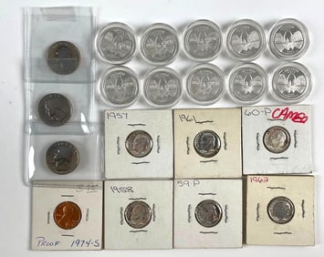 Group of 20 Silver and Clad Proof Coins