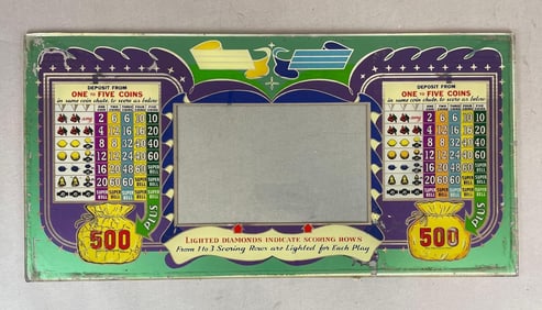 Vintage Slot Machine Glass Panel