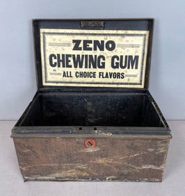 Vintage Zeno Chewing Gum Advertising Tin Display