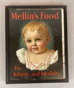 Vintage Mellins Food Cardboard Advertising Sign