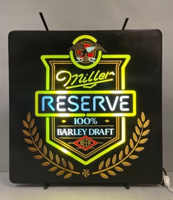 Miller Reserve Beer Light-Up Advertising Sign