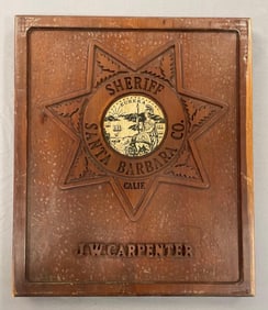 Santa Barbara County Sheriff Wood Plaque