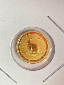 1999 Australia $5 Year of the Rabbit 1/20oz .999 Fine Gold Coin