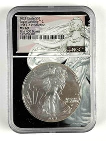 NGC Graded 2021 US $1 Silver Eagle 1oz Fine Silver Dollar MS69