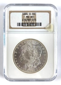 NGC Graded 1885-O Morgan Silver Dollar MS65