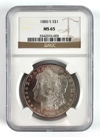 NGC Graded 1880-S Morgan Silver Dollar MS65
