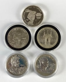 Group of 5 US Mint Commemorative Silver dollars Coins