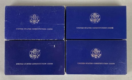 Group of 4 US Constitution Commemorative Proof Silver Dollars