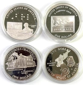Group of 4 US Commemorative Silver Dollar Proofs in Caps