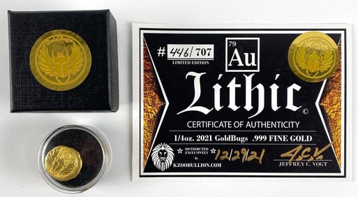 2021 Lithic GoldBugs 1/4oz .999 Fine Gold Coin
