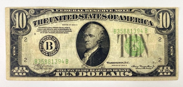 1934 A $10 Federal Reserve Note