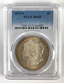 PCGS Graded 1879-S US $1 Morgan Silver Dollar MS65