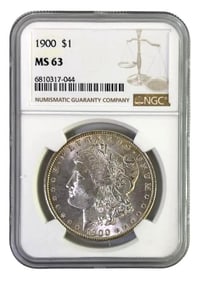 1900 P US Morgan Silver Dollar NGC MS63