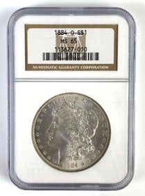 NGC Graded 1884-O US $1 Morgan Silver Dollar MS65