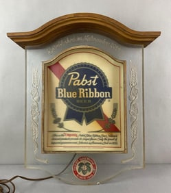 Pabst Blue Ribbon Advertising Crystal Heritage Back Bar Display