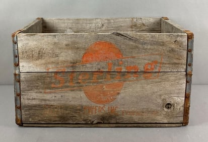 Vintage Sterling Beer Wood Advertising Crate