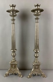 Group of 2 Religious Candlestick Holders