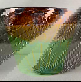 Robinson Ransbottom Sun and Moon Majolica Jardiniere