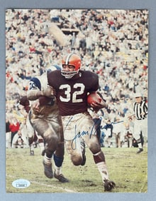 Jim Brown Signed Magazine Photo with JSA COA