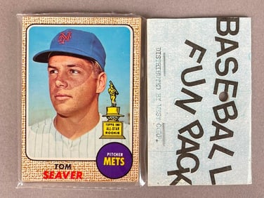 1968 Topps Baseball Cello Fun Pack with Tom Seaver on Top