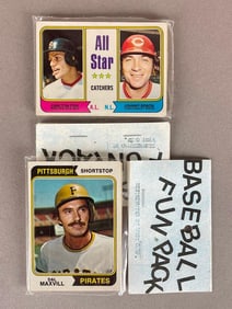 1974 Topps Baseball Cello Fun Pack with Phil Niekro and Johnny Bench All-Star