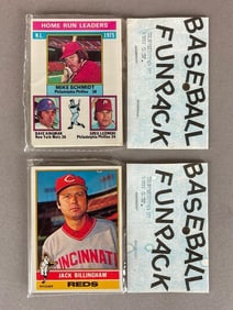 2 - 1976 Topps Baseball Cello Fun Pack with NL Home Run Leaders