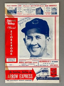 Rare Hank Aaron 1st Game Program - Opening Day April 13, 1954 vs Redlegs