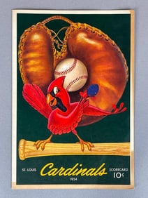 Hank Aaron 1st Home Run Game Program vs Cardinals April 23, 1954