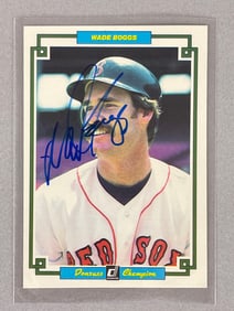 1984 Donruss Champion Signed Wade Boggs Card with JSA COA