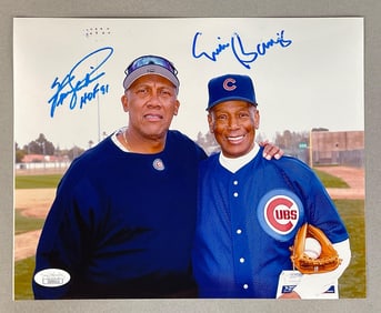 Ernie Banks and Fergie Jenkins Signed 8 x 10 Photo with JSA COA