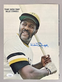 Willie Stargell Signed Team Super Pin Up Magazine Photo with JSA COA