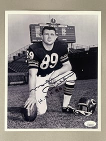 Mike Ditka Signed Black and White Photo with JSA COA