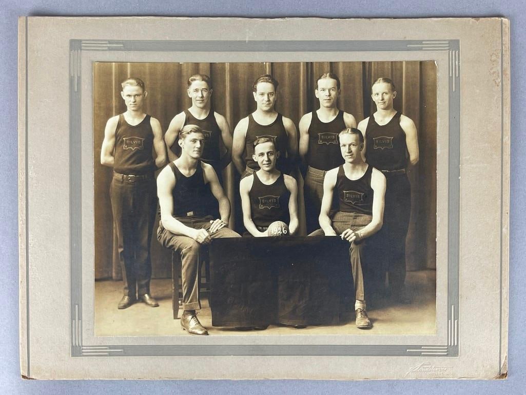 1926 Silvis, Illinois Factory League Baseball Champions Team Photo: Sandstrom Photography Moline, IL. Measures 14 x 10 Inches
