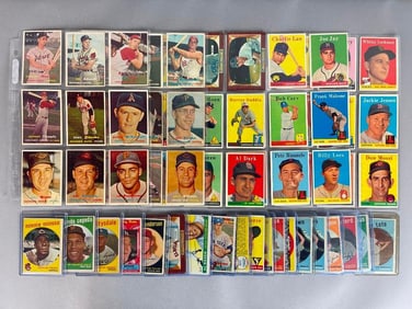 60+ 1950s Topps Baseball Cards with HOFs, Stars, and High Numbers
