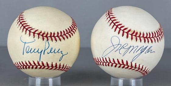 Joe Morgan and Tony Perez Signed Official MLB NL Rawlings Baseballs
