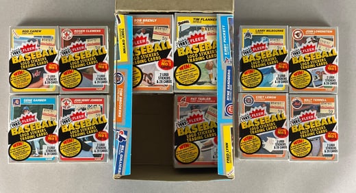 1985 Fleer Baseball Cello Box with Roger Clemens Rookie on Top