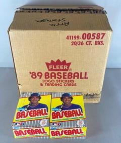 2 - 1989 Fleer Baseball Wax Boxes from Original F-Face Error Case