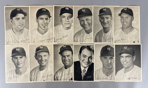 12 - 1947 - 50 New York Yankees picture pack photos with Berra, Rizzuto, and Stengel
