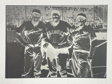 1935 Negative of Dizzy Dean, Babe Ruth, and Frankie Frich