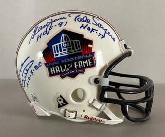 Chicago Bears HOFs Signed Pro Football Hall of Fame Mini Helmet with Sayers