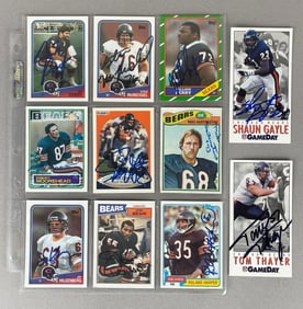 11 - Chicago Bears Signed Football Cards with William Perry Rookie and Steve McMichael