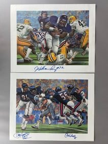 2 - Chicago Bears Multi-signed Sears and Roebuck Lithographs