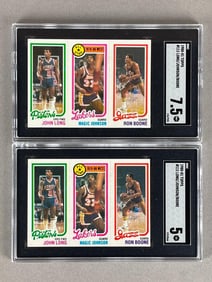 2 - 1980 - 81 Topps Long/ Johnson/ Boone #111 SGC 7.5 and 5